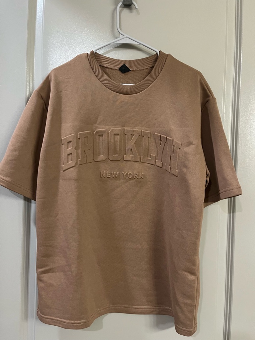 Brooklyn Embossed Tee in Warm Taupe